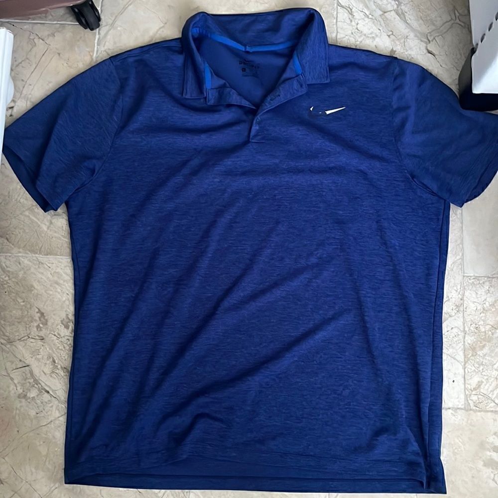 Nike mens dri fot polo in heathered royal blue sz XL good condition